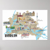 Berlin-Highlight-Karte Poster (Vorne)