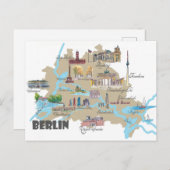 Berlin - Höhepunkt des Stadtplans Postkarte (Vorne/Hinten)