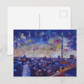 Berlin Impressive Skyline bei Nacht Postkarte (Vorne/Hinten)