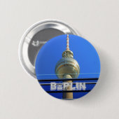 Berlin-Knopf Fernsehturm Button (Vorne & Hinten)