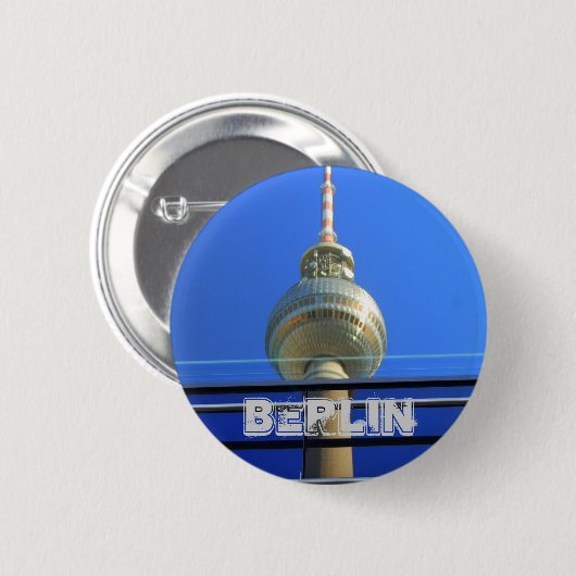Berlin-Knopf Fernsehturm Button (Vorne & Hinten)