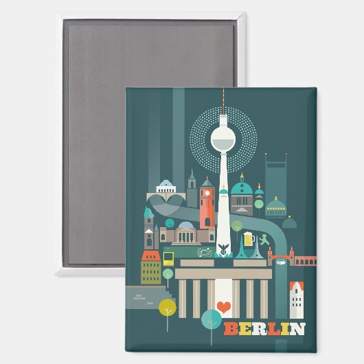 Berlin Kühlschrank Magnet (Vorderseite/Rückseite)