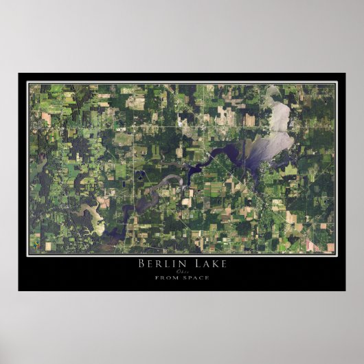 Berlin Lake Ohio Satellite Poster Karte (Vorne)