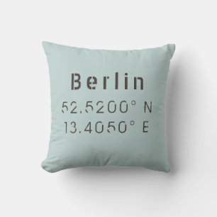Berlin  Längengrad Breitengrad Kissen