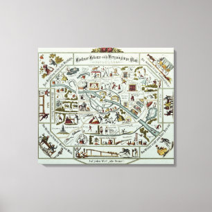 Berlin-Leben und Unterhaltungsplan Leinwanddruck