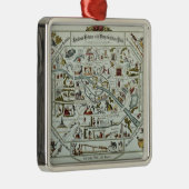 Berlin-Leben und Unterhaltungsplan Silbernes Ornament (Rechts)