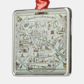 Berlin-Leben und Unterhaltungsplan Silbernes Ornament (Links)