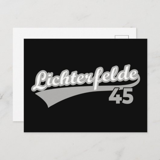 Berlin Lichterfelde 45 Stadt Logo-Nummer Postkarte (Vorne/Hinten)
