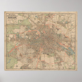 Berlin Map c.1897 – Kiessling’s Detailed City Plan Poster