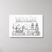 Berlin Minimalistisch Stretch Leinwand Art (Vorderseite)