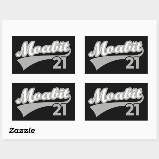 Berlin Moabit 21 Classic Retro City Rechteckiger Aufkleber (Blatt)