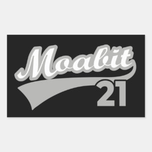 Berlin Moabit 21 Classic Retro City Rechteckiger Aufkleber