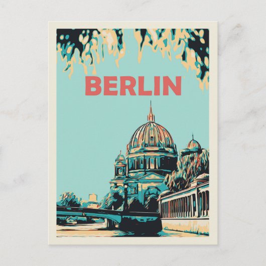Berlin Museen Insel Illustration Deutschland Postc Postkarte (Vorderseite)