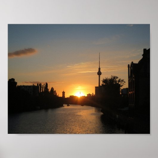 Berlin Nacht Deutschland Fernsehturm Nacht Skyline Poster (Vorne)