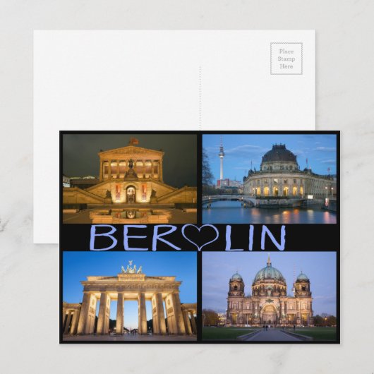 Berlin nachts postkarte (Vorne/Hinten)