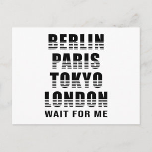 Berlin Paris Tokyo London City City Funny Gift Postkarte