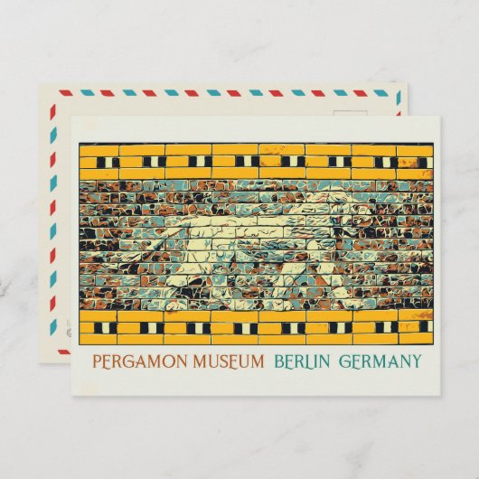 Berlin Pergamon Museum Illustration Deutschland Po Postkarte (Vorne/Hinten)