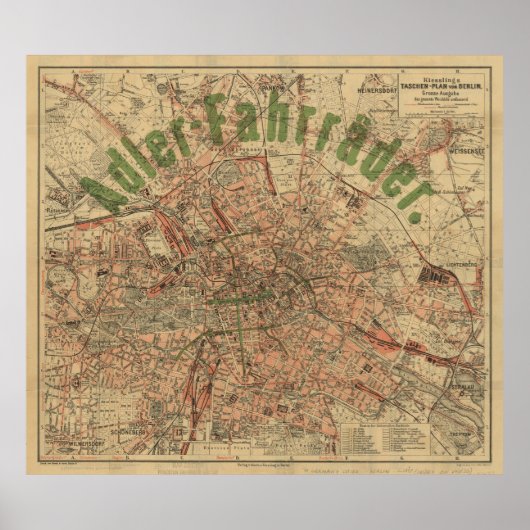 Berlin Pocket Map c.1897 – Kiessling’s Plan Poster (Vorne)