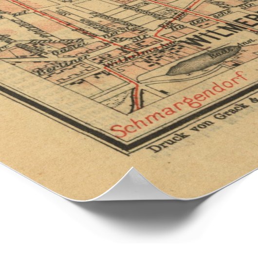 Berlin Pocket Map c.1897 – Kiessling’s Plan Poster (Ecke)