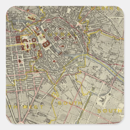 Berlin Quadratischer Aufkleber (Vorderseite)