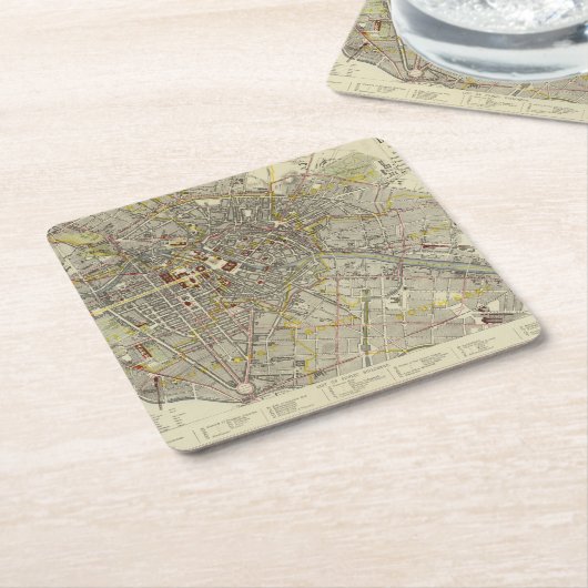 Berlin Rechteckiger Pappuntersetzer (angewinkelt)