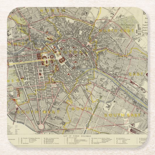 Berlin Rechteckiger Pappuntersetzer (Vorderseite)