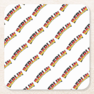 Berlin Rechteckiger Pappuntersetzer