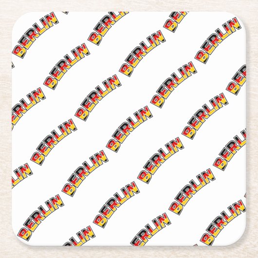 Berlin Rechteckiger Pappuntersetzer (Vorderseite)