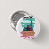 Berlin Reiseplakat Button (Vorne & Hinten)