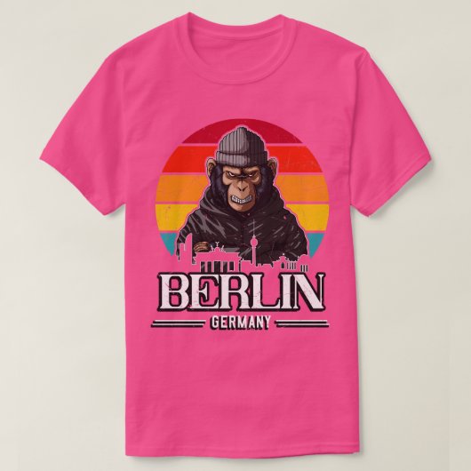 Berlin Retro Monkey Berliner T-Shirt (Design vorne)