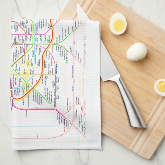 " BERLIN Schienennetz Geschirrtuch ... " (Viertel Falte)