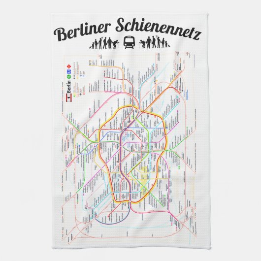 " BERLIN Schienennetz Geschirrtuch ... " (Vertikal)