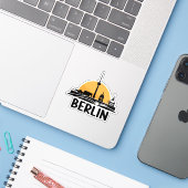 Berlin Skyline Aufkleber (Laptop mit iPhone)