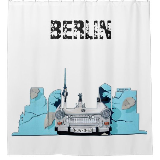 Berlin Skyline Graffiti Duschvorhang (Vorderseite)