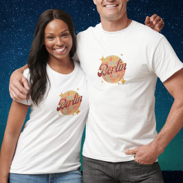 Berlin Stadt Deutschland Retro Vintag braun T-Shirt