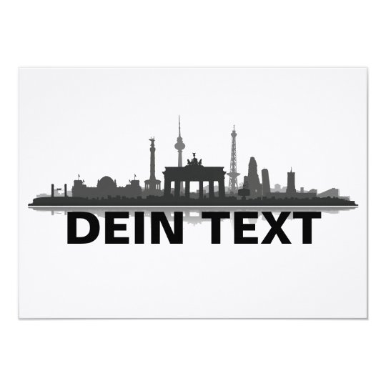 Berlin Stadt Skyline - Grußkarte / Klappkarte 11,4 X 15,9 Cm Einladungskarte