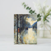 Berlin Street im späten Herbst, schöne Kunstmalere Postkarte (Stehend Vorderseite)