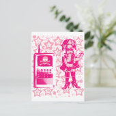 Berlin-Techno-Tusii doll pink Postkarte (Stehend Vorderseite)