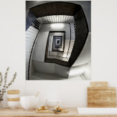 BERLIN TEMPELHOF FLUGHAFEN SPIRALE STRECKE POSTER (Küche)