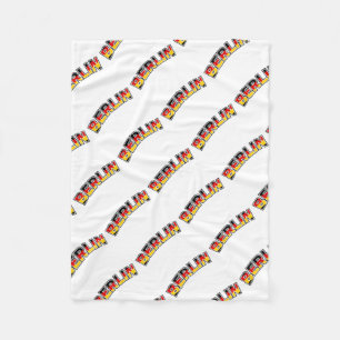 Berlin, Text mit deutscher Flagge Fleecedecke