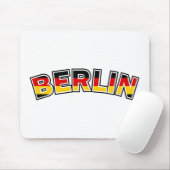 Berlin, Text mit deutscher Flagge Mousepad (Mit Mouse)