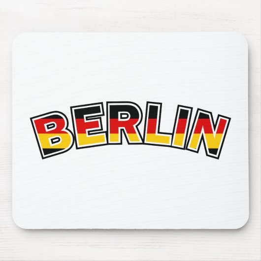 Berlin, Text mit deutscher Flagge Mousepad (Vorne)