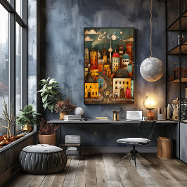 Berlin: The Grey City - Whimsical Art Poster