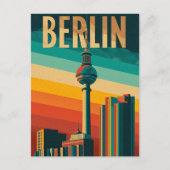 Berlin TV Tower retro Postkarte (Vorderseite)