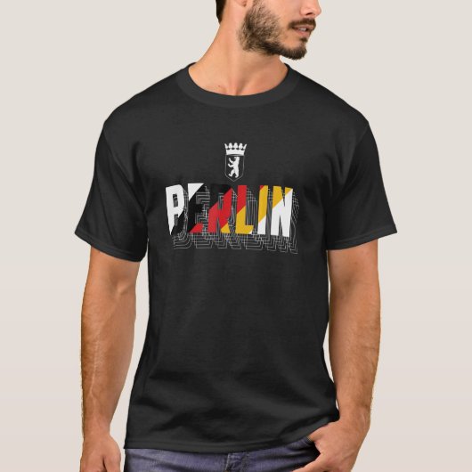 Berlin Typografie Deutschland Flagge Berlin Bärens T-Shirt (Vorderseite)