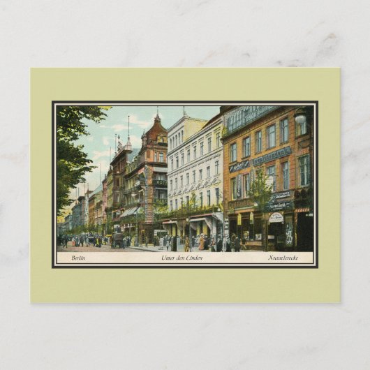 Berlin Unter den Linden 1890er Postkarte (Vorderseite)