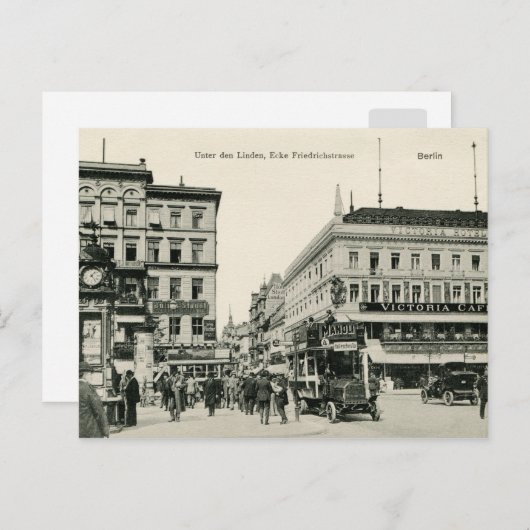 Berlin Unter den Linden 1900er Postkarte (Vorne/Hinten)