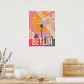 Berlin Vintag Pink Travel Ad Poster (Küche)
