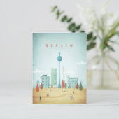 Berlin Vintage Travel Poster - Art Postkarte (Stehend Vorderseite)