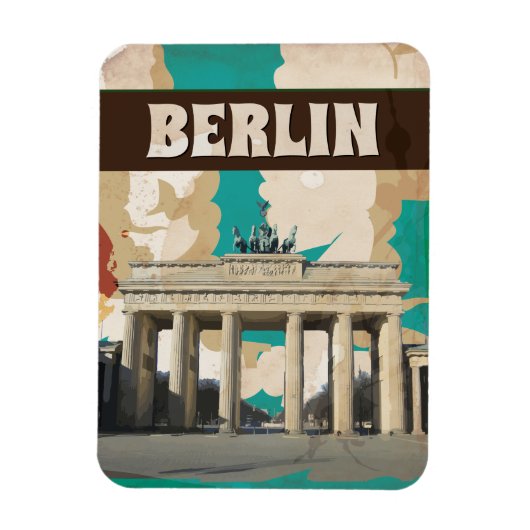 Berlin Vintage Travel Poster Magnet (Vertikal)